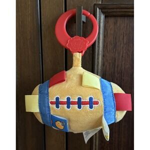 Taggies Brown Tan Football W/ Tags‎ Rattle Plush 6" Stuffed Sports Toy Attaches